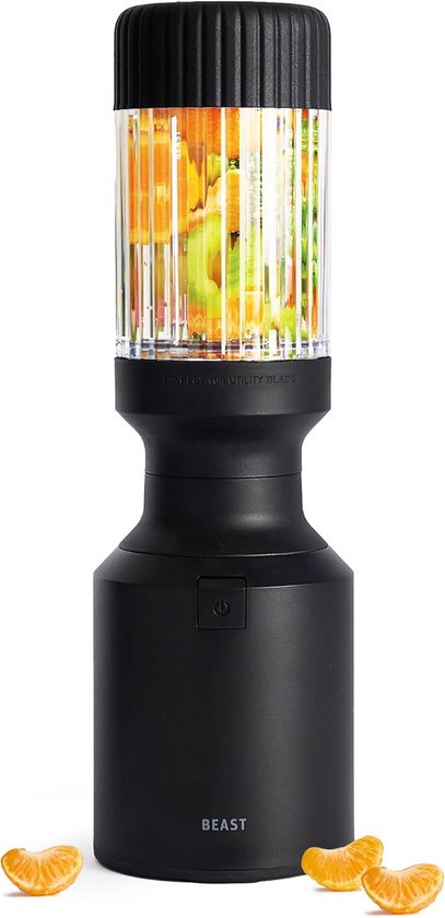 Krachtige Mini Blender/Keukenmixer - 600W - Smoothie Maken, Sauzen & Dips - Inclusief Rieten Deksel van Merkloos