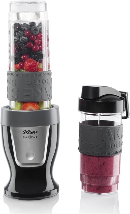 Krachtige Mini Mixer Smoothie Maker - 300 W Blender met BPA-vrije Tritan Bekers (570 ml & 400 ml), Handblender voor Milkshakes, Groenten en Fruit - Ideaal voor Thuisgebruik van Merkloos