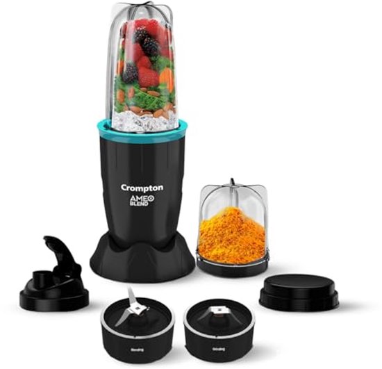 Krachtige Nutri Blender 400 Watt - Smoothie Maker & Mixer Grinder - Zwart & Zee Groen - 2 Potten & Sipper Cap van Merkloos