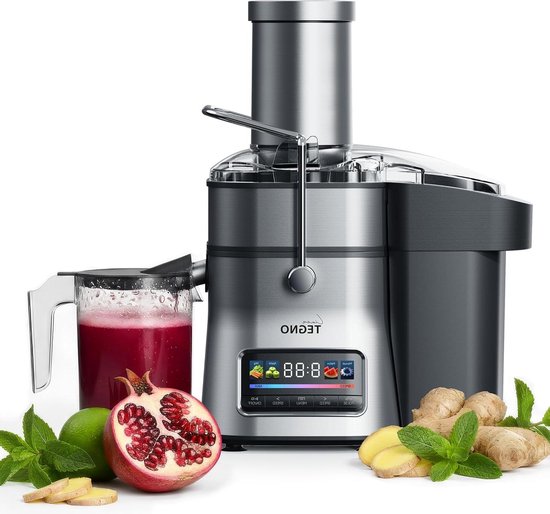 Krachtige Sapcentrifuge - Groente Fruitpers - Gezond Sap Maken - Extra Brede Vulopening - 1500W 2.5L - Zilver