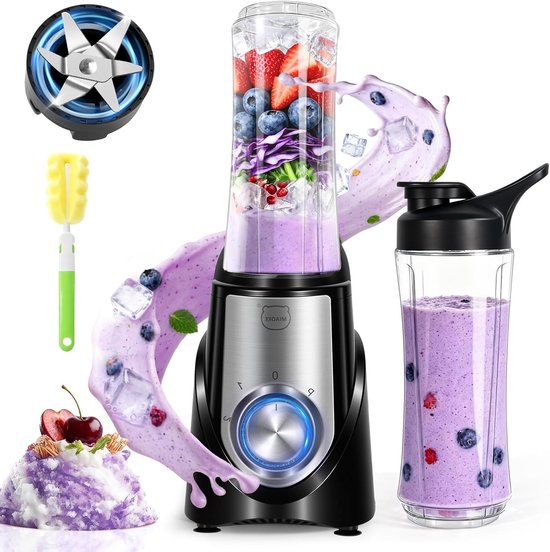 Krachtige Smoothie Blender met 32.000 rpm, ideaal voor ijscrushing en gezonde smoothies, BPA-vrij en 6-bladig systeem van Merkloos