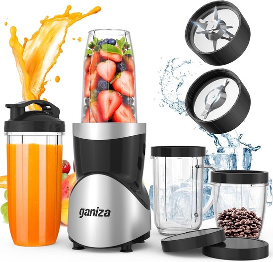 Krachtige Smoothie Blender Set met 4 Draagbare Bekers, Personal Juicer en Molen van Merkloos