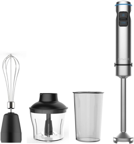 Krachtige Staafmixer 1500W met RVS Staaf, Snelheidsregeling & Turbo - Inclusief Accessoires van Merkloos