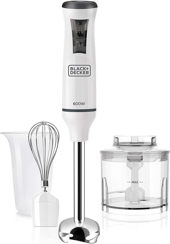 Krachtige Staafmixer 600 W met Accessoires - Ideaal voor Mixen en Hauwen