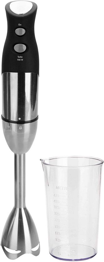 Krachtige Staafmixer met Beker - 700W RVS - Zilver van Merkloos
