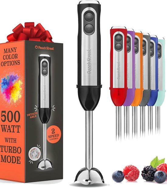 Krachtige Staafmixer met Turbo Stand, 500 Watt voor Soep en Smoothies van Merkloos