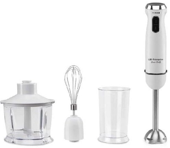 Krachtige Staafmixer met Turbofunctie en Accessoires - 1000 W, Roestvrij Staal, BPA-vrij van Merkloos