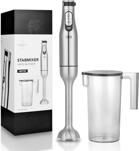 Krachtige Staafmixer RVS - Traploos Vermogen & Turboknop van Merkloos
