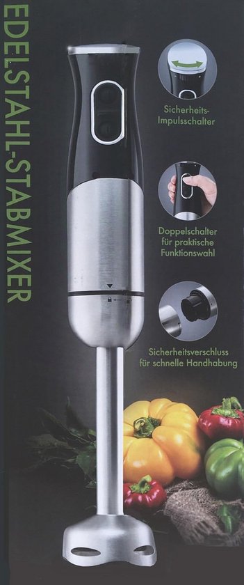 Krachtige staafmixer van roestvrij staal - 800W - Veilig en Praktisch