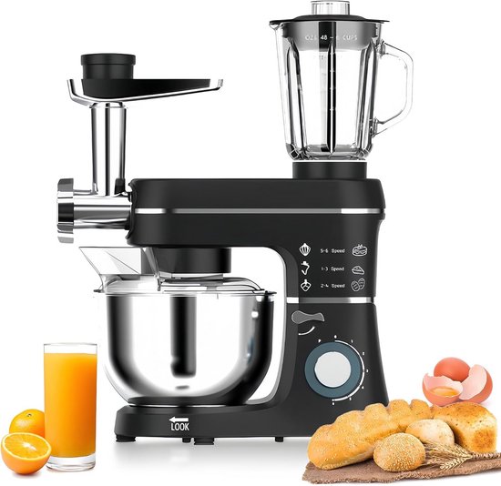 Krachtige Staande Keukenmixer 10L met 5-in-1 Accessoires van Merkloos