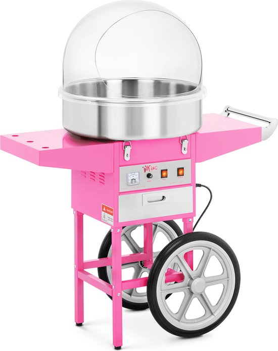 Krachtige suikerspinmachine met roestvrijstalen kom en warmhoudlade - 230V, 1200W - Royal Catering