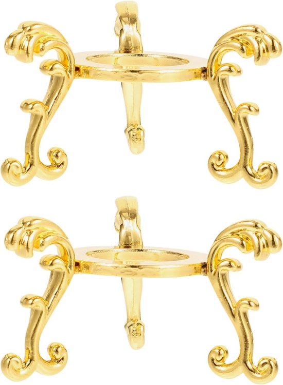 Kristallen Balhouder met Metalen Tripod - Decoratieve Balstandaard voor Interieur, 2 Stuks, 5,2 x 5 x 3,2 cm