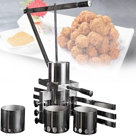 Kroketmachine RVS - Gehaktbalvormer - Snel Ballen Maken - Multifunctioneel Ontwerp - 133x30CM - Zilverkleurig