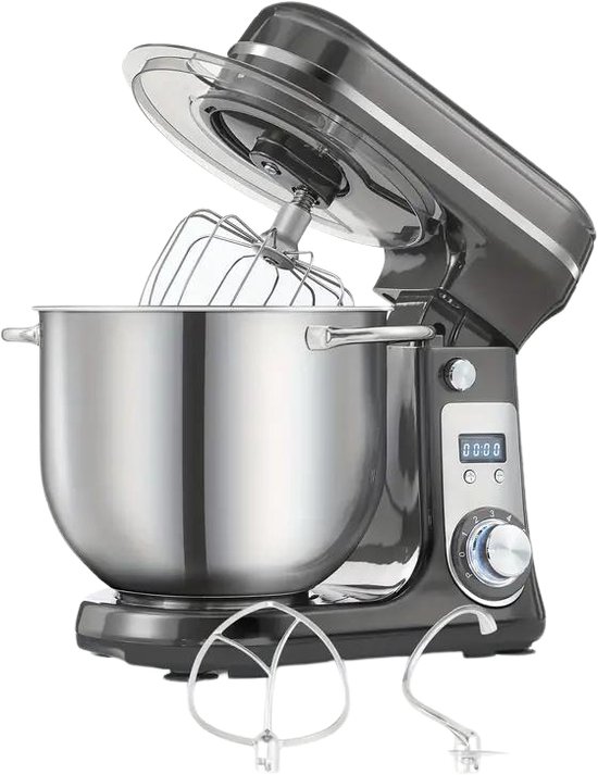 KTN® Keukenmachine - Keukenrobot - Keukenmixer - Foodprocessor - Deegmachine - 1200W - 6L - 6 Snelheden - Antraciet / Donker Grijs van KTN