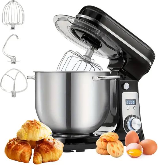 KTN® Keukenmachine - Keukenrobot - Keukenmixer - Foodprocessor - Deegmachine - 1200W - 6L - 6 Snelheden - Zwart van KTN