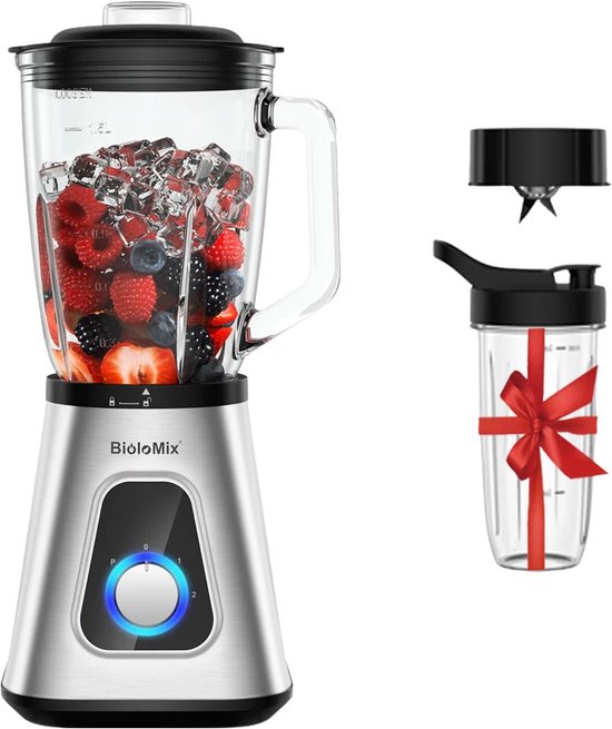 KTN® Krachtige Blender - Glazen Kan - Smoothie - To Go - Zelfreinigend - 1300 Watt - 1,5 Liter van KTN