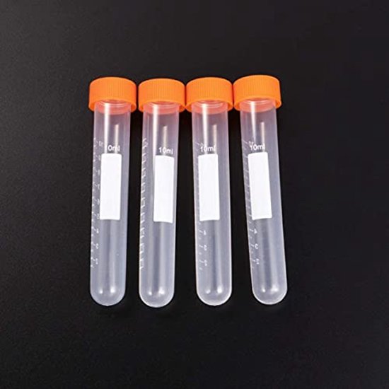 Kunststof Centrifugebuisjes 10 ml - Set van 20 Gegradueerde Monsterhouder voor Laboratorium Chemie Experimenten van Merkloos