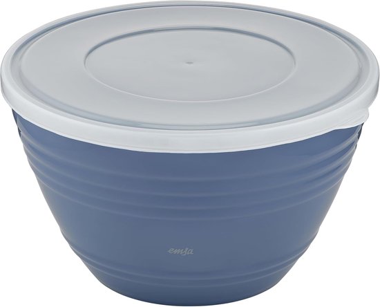 Kunststof Mengkom - Keuken Kom - Bakken en Mixen - Antislip Bodem Deksel - 415 Liter - Blauw