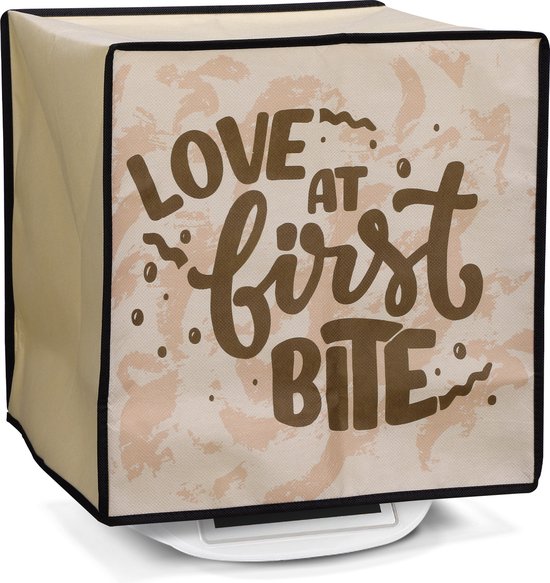 kwmobile Beschermhoes geschikt voor Thermomix Thermomix TM5 / TM6 - Hoes voor keukenmachine in donkerbruin / lichtbruin / beige - Love at first bite design van Merkloos
