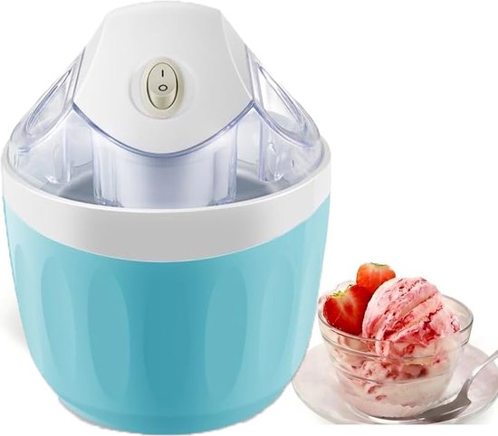 KZQ Automatische IJsbereider - 500ml - Maak Italiaans Schepijs Sorbet En Yoghurtijs In 15 Minuten - Krachtig Voor Thuisgebruik - Hemelsblauw