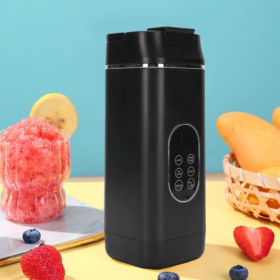 KZQ Draagbare Smoothiemaker Met Digitaal Display Zwart Usb Oplaadbare Fruitmixer En Blender Voor Smoothies Fruit En Groenten van Merkloos