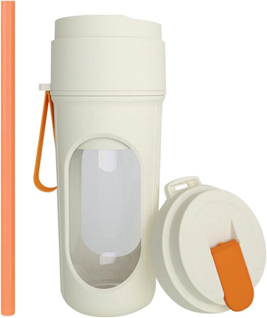 KZQ Efficiënte 450ml elektrische jusbeker met USB opladen - Draagbare fruitmixer voor smoothies en thuisgebruik - Oranje