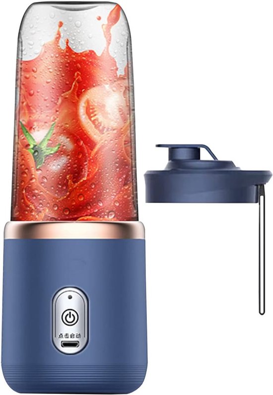 KZQ Persoonlijke Blender Donkerblauw Draagbaar Met Usb Opladen 6 Messen Voor Shakes Smoothies En Sap Handmixer Voor Sport Reizen En Buiten van Merkloos
