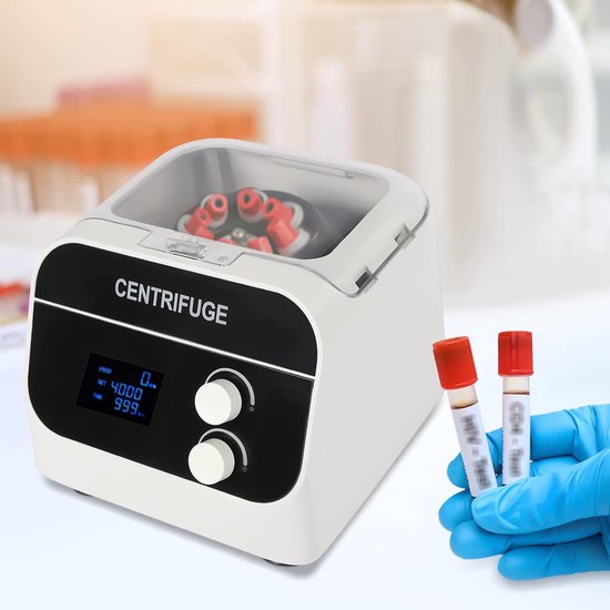 Laboratorium Centrifuge - Scheidingsmachine - Monsteranalyse - 4000 Tpm Snelheid - 6x10ml Buis - Wit