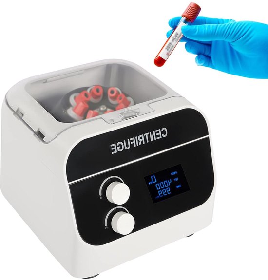 Laboratoriumcentrifuge - Centrifugaalmachine - Vloeistoffen Scheiden - LCD Display - 8 x 20 ml - Wit van Merkloos