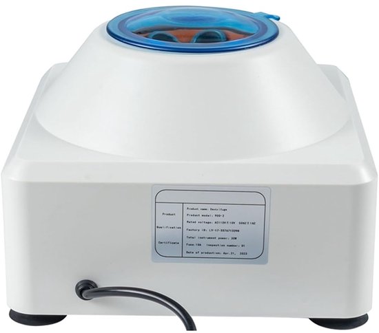 Laboratoriumcentrifuge - Experimentele Instrument - Scheiden van Stoffen - Traploze Snelheidsregeling - 6x20 ml Capaciteit - Wit