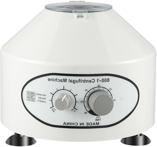 Laboratoriumcentrifuge - Tafelcentrifuge - Monster Scheiding - Stille Koolborstelmotor - 6x 20ml - Wit Grijs van Merkloos