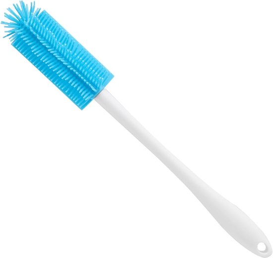 Langwerpige Siliconen Flesborstel van 31 cm voor het Reinigen van Waterflessen, Glazen en Sportflessen met Smalle Nek - Ideaal Schoonmaakgereedschap voor Keuken en Thuis van Merkloos
