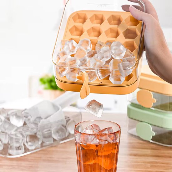 LANPHEN™ Ice Cube Tray with Storage Bin & Scoop – 32 Ice Cubes – BPA-Free Silicone Ice Mold