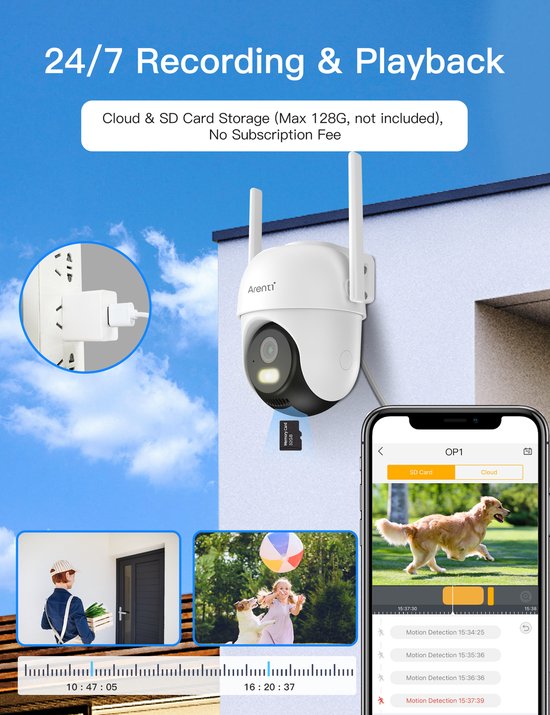 Laxihub OP1 Beveiligingscamera Voor Buiten - 4MP - Beweegbaar - Dual-Band Wifi - Draadloos - Full360° bewaking - Geen Blinde Vlekken - Geen Maandelijkse Kosten - HD - Besturing via App - Waterdicht - Onvif - Met Microfoon & Speaker van Laxihub