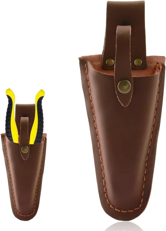 Leren Tas voor Tuingereedschap, Premium Houders voor Scharen, Snoeischaren en Tang, Praktische Accessoire voor Tuinliefhebbers van Merkloos