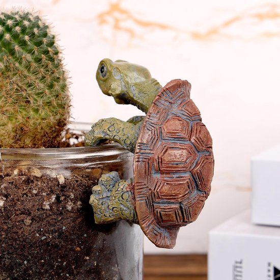 Leuke Bloempot Hanger met Schildpad, Schattige Klimmende Decoratie voor Binnen en Buiten, Perfecte Tuinaccessoire van Merkloos