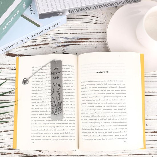 Leuke en grappige honden boekenlegger van roestvrij staal met cadeauverpakking voor boekenliefhebbers van Merkloos