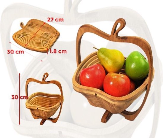 Leuke houten fruitschaal (opklapbaar) van Balvi