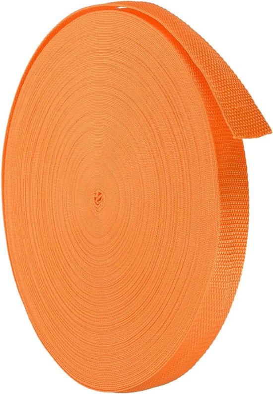 Lichtgewicht Polypropyleen Singelband 1" - 50 Yards Lichtoranje Omsnoeringsband voor Tuin en Outdoor Gebruik