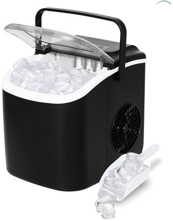 LifeStages - Ijsblokjesmachine - Met Ijsschep - Zelfreinigende Functie - 12KG - 24H - 9 blokjes - 6 Min - Zwart van LifeStages