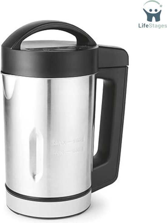 LifeStages - Soepmaker - 1.6L Mix Grove & Soepzachte Soepen - Ideaal Voor Batchkoken - 5 Instellingen - Roestvrij Staal van Drew & Cole