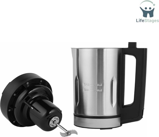 LifeStages - Soepmaker - Gezonde Soepmaker - 5 Instellingen Inclusief Warmhoudfunctie - Blender Voor Soep En Smoothies - 1,6 Liter - 900 W Automatisch van Merkloos
