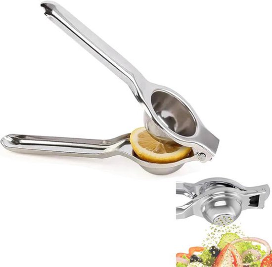 Limoenpers - Sinaasappel Juicer - Handmatige Fruitpers - andmatige Citroenpers - Handpers - Citruspers - Robuuste Kwaliteit Citroenpers Rvs - Citroenpers - ruitpers - Metaal - Zilver van AIFENCHEN