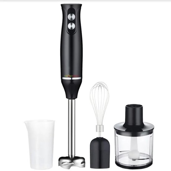 Linkforu - 4 In 1 Staafmixer - Blender - Hakmolen - Garde - 500W Vermogen - 2 Snelheden - Smoothies - Soepen - Babyvoeding