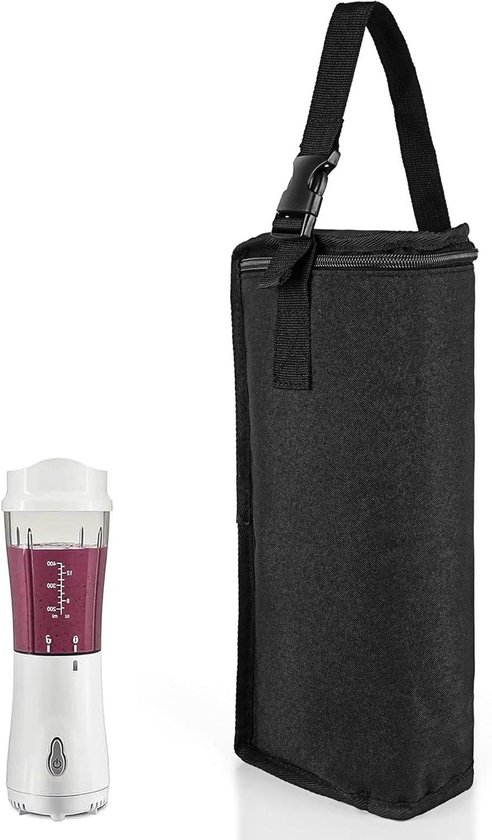 Linkidea Blender opbergtas, verstelbare smoothie blender draagtas met handriem, draagbare kleine blendercontainer compatibel met Hamilton Beach (zwart), Zwart