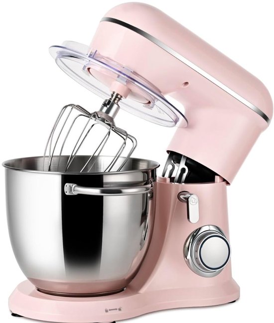 Lìon® Deegmachine - Mixer met Kneedhaak - Kneedmachine - Lichtroze - 22cm x 36cm x 34cm