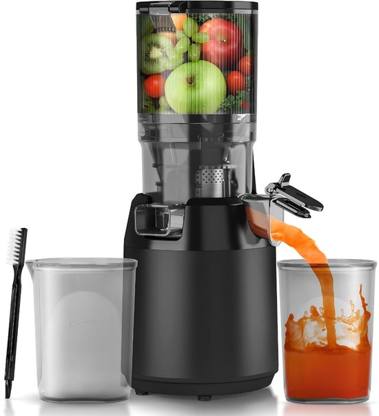 Lìon® Slowjuicer - Cold Press Juicer - Sapmaker voor Groente & Fruit - Zwart - 21cm x 20cm x 44cm