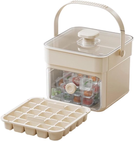 LISM-Draagbare ijsmachine met geïsoleerde tas, 50 liter inhoud, deksel met druksluiting, geschikt voor thuiskeukens, kampeerfeesten en het maken van drankjes - wit.