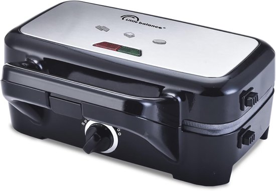 Little Balance 8368 - Wafelijzer en grill in 1 apparaat - 2 sets afneembare platen voor wafels, sandwiches, panini's, grillen - PFAS vrij van Little Balance