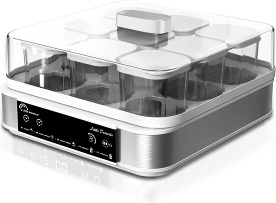 Little Balance 8448 - Dessert- & yoghurtmaker - 30 Watt - 9 potjes - voor het maken van yoghurt, cheese cake, panna cotta etc van Merkloos